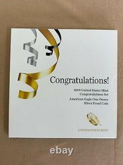 2019-W US Mint Congratulations Set American Eagle Silver Proof Coin, Low Mintage
