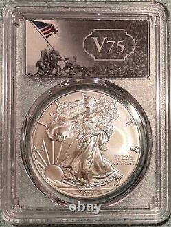 2020 $1 Uncirculated Silver Eagle FIRST STRIKE Gold Shield V75 PCGS MS70