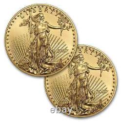 2020 1 oz Gold American Eagle BU (lot of 2)