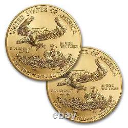 2020 1 oz Gold American Eagle BU (lot of 2)