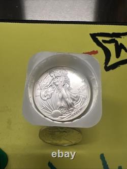 2020 American Silver Eagle 1 oz $1 1 Roll Twenty 20 BU Coins in Mint Tube