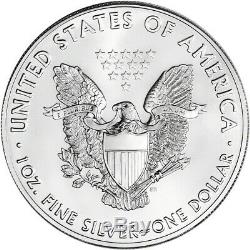 2020 American Silver Eagle 1 oz $1 5 Rolls 100 BU Coins in 5 Mint Tubes