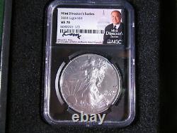 2020 American Silver Eagle, Mint Directors Series, Ngc Graded Ms 70