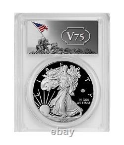 2020 American Silver Proof Eagle PCGS PR 70 V75 Privy WWII Anniversary July 4th