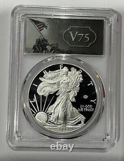 2020 American Silver Proof Eagle PCGS PR 70 V75 Privy WWII Anniversary July 4th