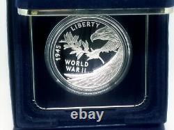 2020 End of World War 2, II 75th Anniversary 1oz Silver Medal Eagle