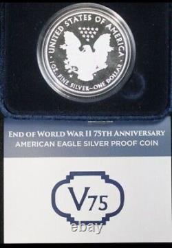 2020 Proof Silver Eagle WithV75 Privy -OGP & COA