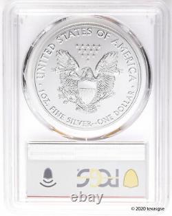 2020(S) $1 Amer. Silver Eagle MS70 First Day San Fran. Emergency Issue-Lot 10