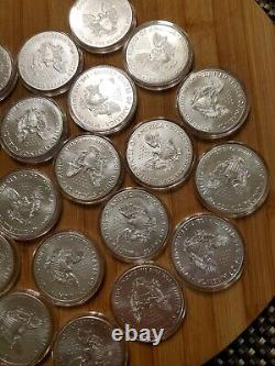 2020 Silver Eagles Type 1- 1 oz. Coins. Lot of 20 in roll tube