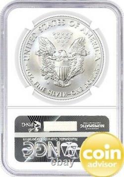 2020 W $1 Burnished Silver Eagle NGC MS70 Mercanti Signature U. S. Mint Engraver