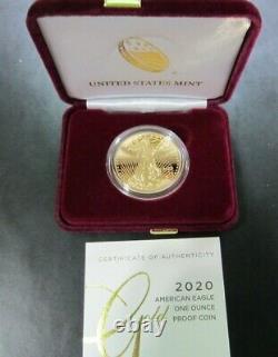 2020-W $50 One Ounce Gold American Eagle PROOF coin, US Mint 20EB