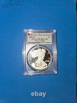2020-W Proof Silver Eagle PCGS PR70DCAM First Day Of Issue