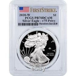 2020-W V75 (PF70DCAM) Proof Silver Eagle PCGS First Strike FS End World War II