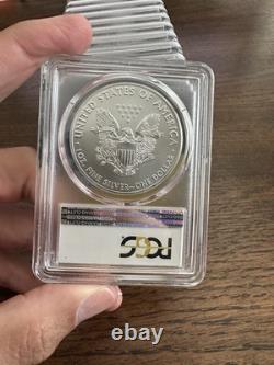 2020-(p) Silver Eagle Pcgs Ms70 Fdi Emergency Issue Struck At Philadelphia Label