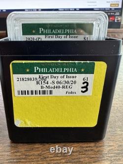 2020-(p) Silver Eagle Pcgs Ms70 Fdi Emergency Issue Struck At Philadelphia Label
