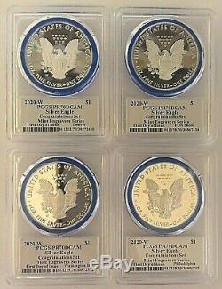 2020-w Mint Engraver Congratulations Set Silver Eagle-pcgs Pr70-fdoi-mercanti