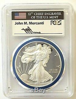 2020-w Mint Engraver Silver Eagle-pcgs Pr70-fdoi-mercanti-population Only 60