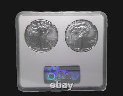 2021 $1 1-oz Silver Eagle T1 Last Day & T2 First Day 2-pc Set NGC MS69