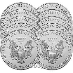 2021 $1 American Silver Eagle 1 oz Brilliant Uncirculated Lot of 10 Type 1