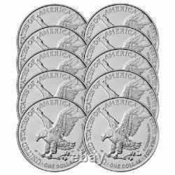 2021 $1 American Silver Eagle 1 oz Lot of 10 each Brilliant Uncirculated Type 2