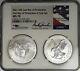 2021 $1 Silver Eagle Type 1 Last Day Type 2 First Day 2 Coin Set Ngc Ms70