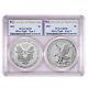 2021 $1 T1 And T2 Silver Eagle Set Pcgs Ms70 First And Last Day Of Production La