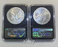 2021 $1 Type 1 and Type 2 Silver Eagle Set NGC MS70 FDOI