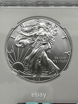 2021 $1 Type 1 and Type 2 Silver Eagle Set NGC MS70 T1 T2 Label