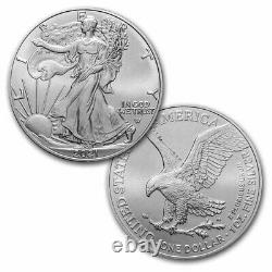 2021 1 oz American Silver Eagle BU (Type 2) Lot, Roll, Tube of 20 Coins