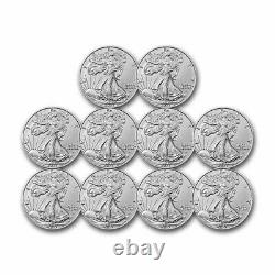 2021 1 oz American Silver Eagle BU (Type 2)- Lot of 10 Coins