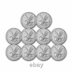 2021 1 oz American Silver Eagle BU (Type 2)- Lot of 10 Coins