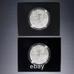2021+2022-w Us Mint American Eagle $1 Dollar One Ounce Silver Uncirculated Coins