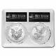 2021 2-coin Silver Eagle Set Ms-70 Pcgs (type 1 & 2, Firststrike)