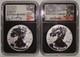 2021 2-coin W & S $1 Silver Eagle Reverse Proof Designer Set Ngc Pf70 Fdoi