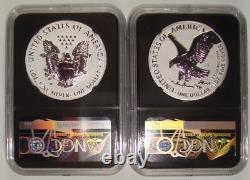 2021 2-Coin W & S $1 Silver Eagle Reverse Proof Designer Set NGC PF70 FDOI