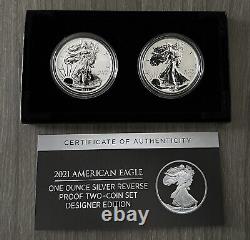 2021 American Eagle One Ounce Silver Reverse Proof Two-Coin Set Designer Edition