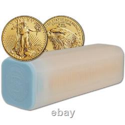 2021 American Gold Eagle Type 2 1/4 oz $10 1 Roll Forty 40 BU Coins in Mint Tube