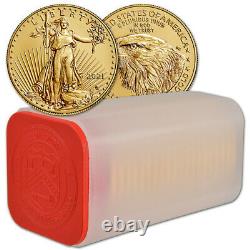 2021 American Gold Eagle Type 2 1 oz $50 1 Roll Twenty 20 BU Coins in Mint Tube