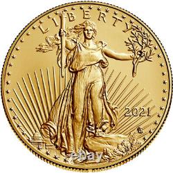 2021 American Gold Eagle Type 2 1 oz $50 1 Roll Twenty 20 BU Coins in Mint Tube