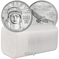 2021 American Platinum Eagle 1 oz $100 1 Roll Twenty 20 BU Coins in Mint Tube