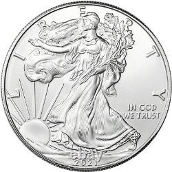 2021 American Silver Eagle 1 oz $1 5 Rolls 100 BU Coins in 5 Mint Tubes