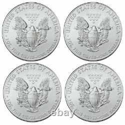 2021 American Silver Eagle Lot of 4 BU Coins(Type 1) 1 oz $1