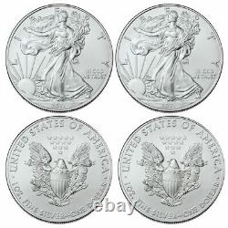 2021 American Silver Eagle Lot of 4 BU Coins(Type 1) 1 oz $1