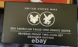 2021 American Silver Eagle One Ounce Reverse Proof Two-Coin Set