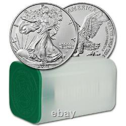 2021 American Silver Eagle Type 2 1 oz $1 1 Roll Twenty 20 BU Coins in Mint Tube