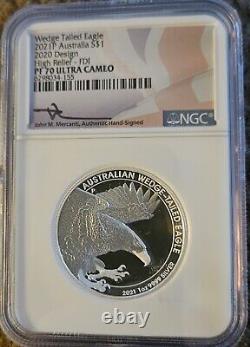 2021 Design of 2020 Australian Wedgetailed Eagle NGC Mercanti 1000 Minted