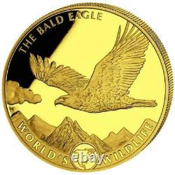 2021 Geiger Mint Gold World's Wildlife Bald Eagle 1 oz Coin