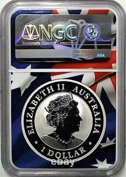 2021 P Australia $1 Silver Wedge Tailed Eagle NGC MS70 FDOI Mercanti Signature