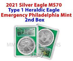 2021 (P) Silver Eagle Emergency Type 1 PCGS MS70 2nd Box