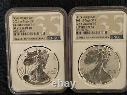 2021 Reverse Proof American Silver Eagle TwoCoin Designer Edition NGC PF69 withOGP